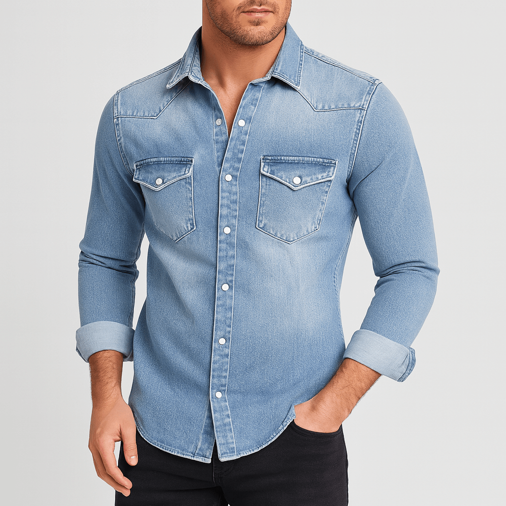Novyska | Ekologiczna dżinsowa koszula slim fit