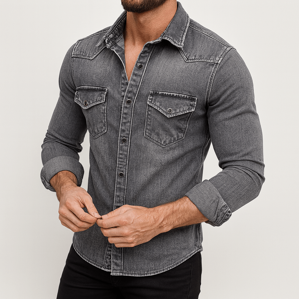 Novyska | Ekologiczna dżinsowa koszula slim fit